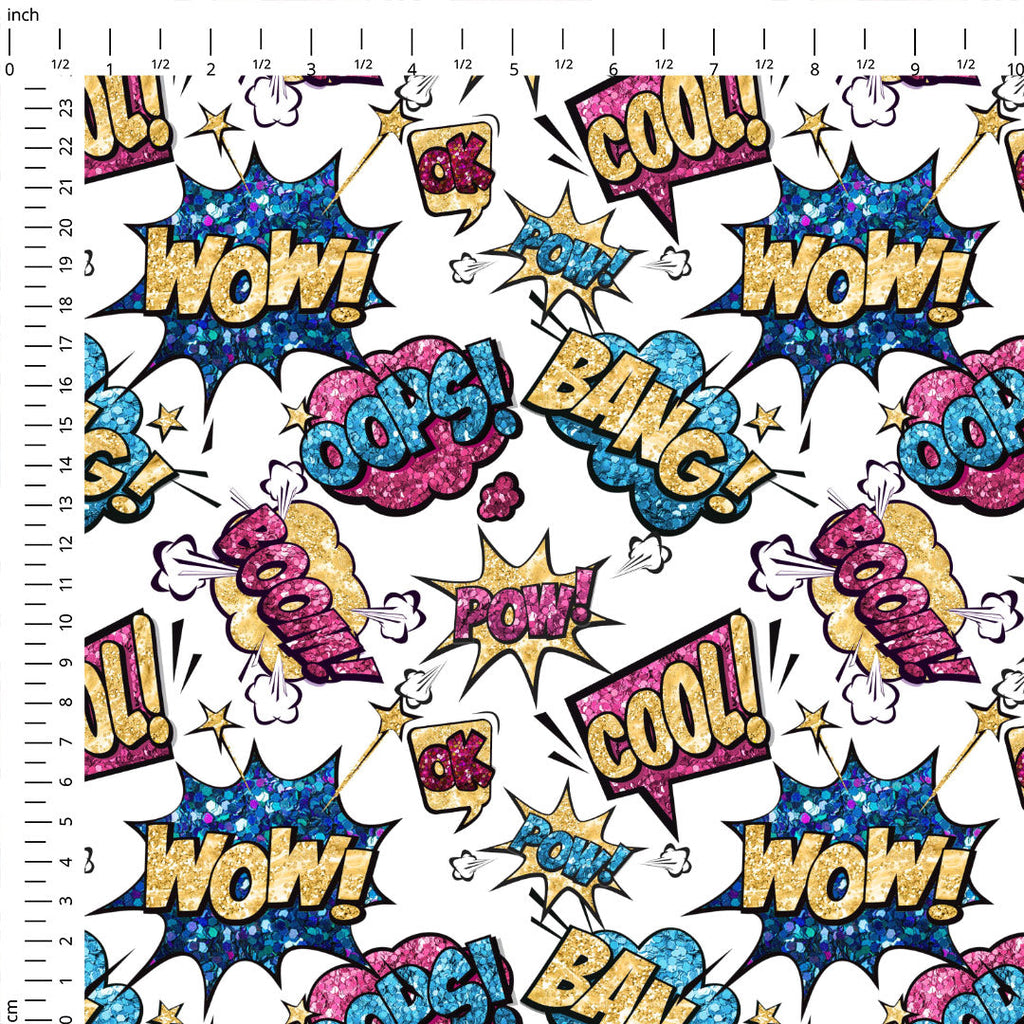 Supercats Wow White Fabric