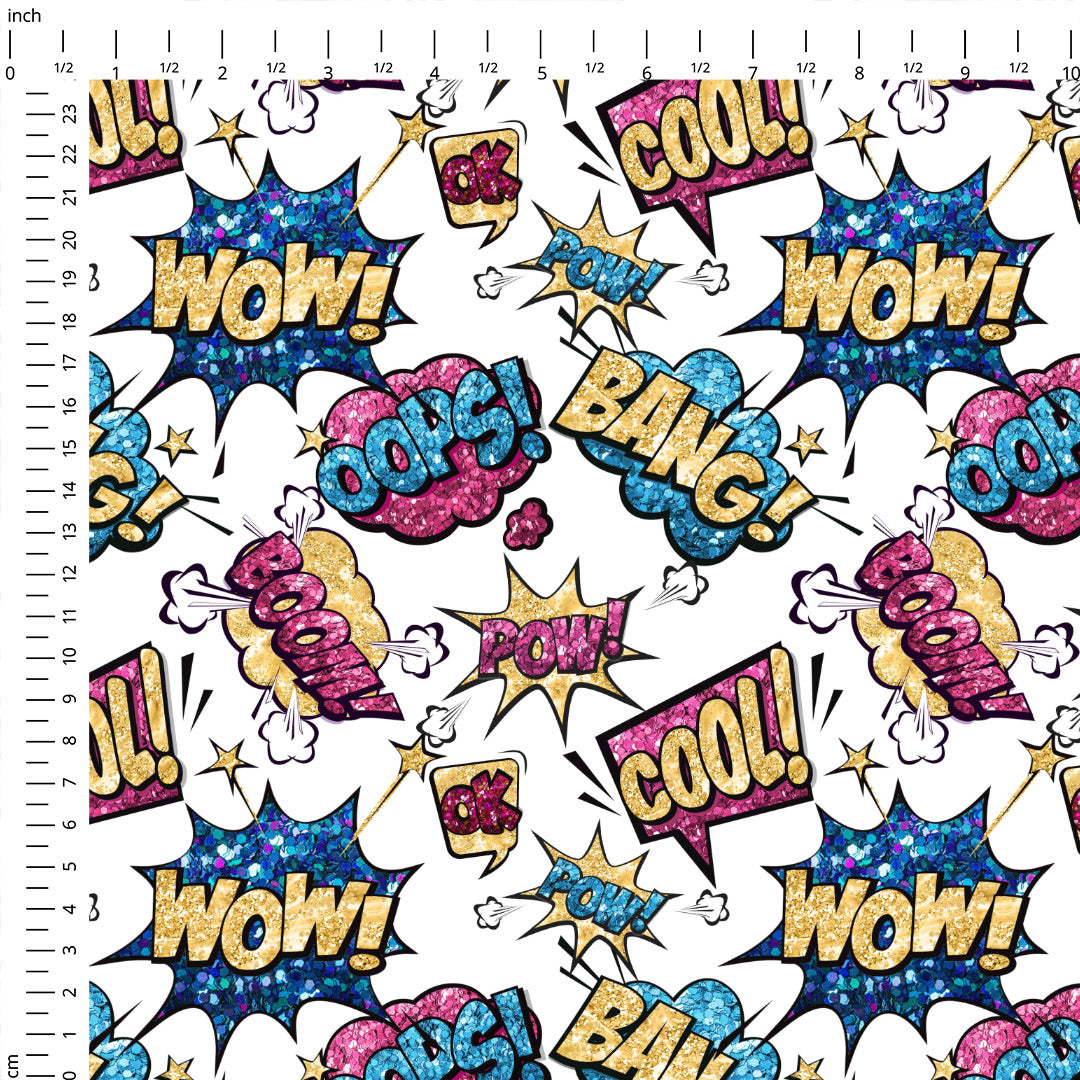 Supercats Wow White Fabric