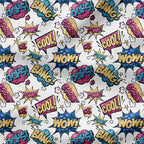 Supercats Wow White Fabric