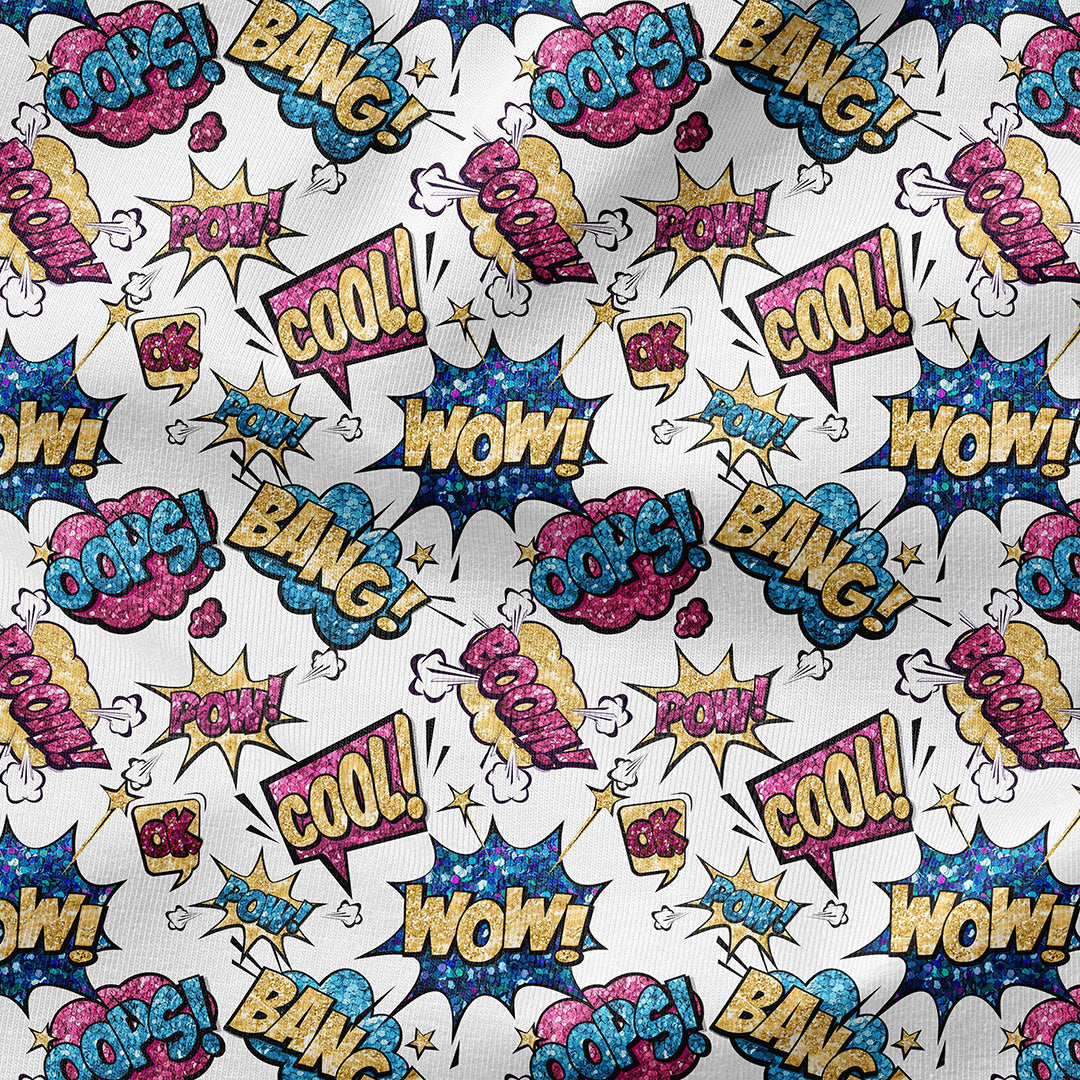 Supercats Wow White Fabric
