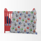 Superhero Animals Grey Fabric