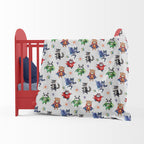 Superhero Animals White Fabric