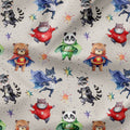 Superhero Animals Beige Fabric