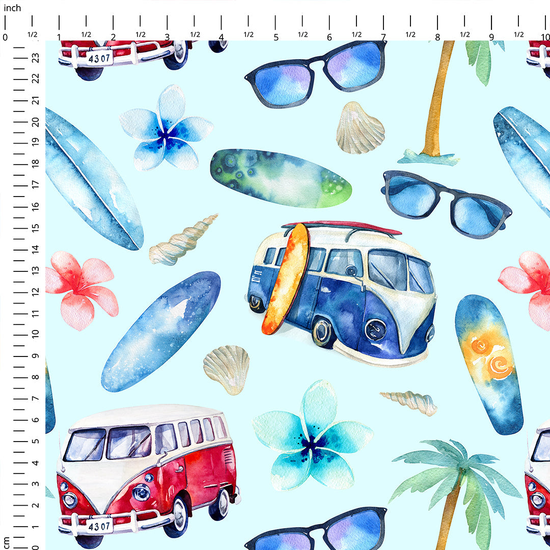 Surfing Blue Fabric