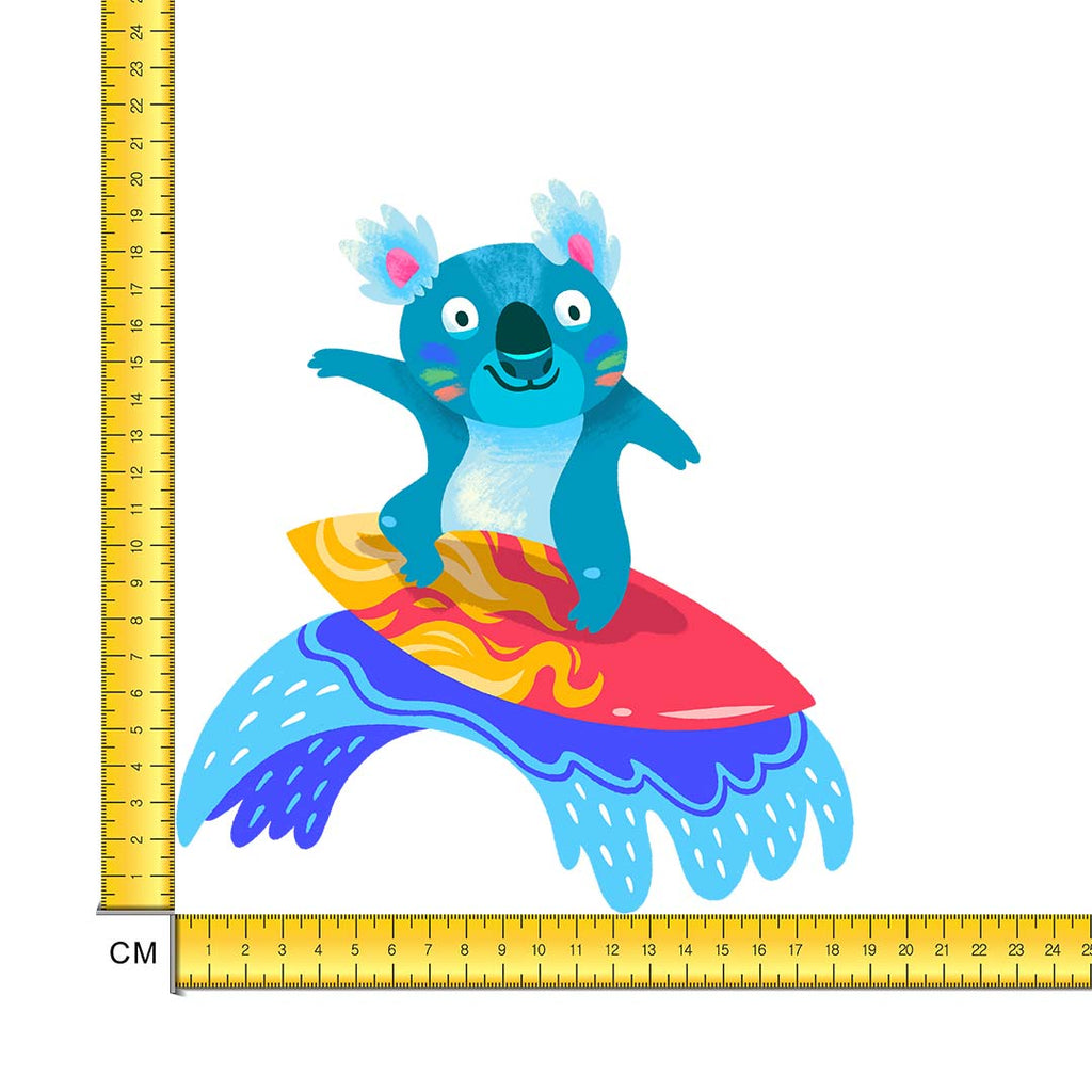 Surfing Koala 1 Iron on Fabric Heat Transfer DTF-229