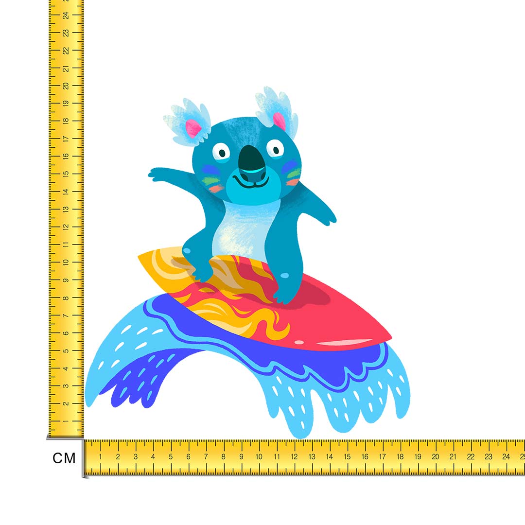 Surfing Koala 1 Iron on Fabric Heat Transfer DTF-229