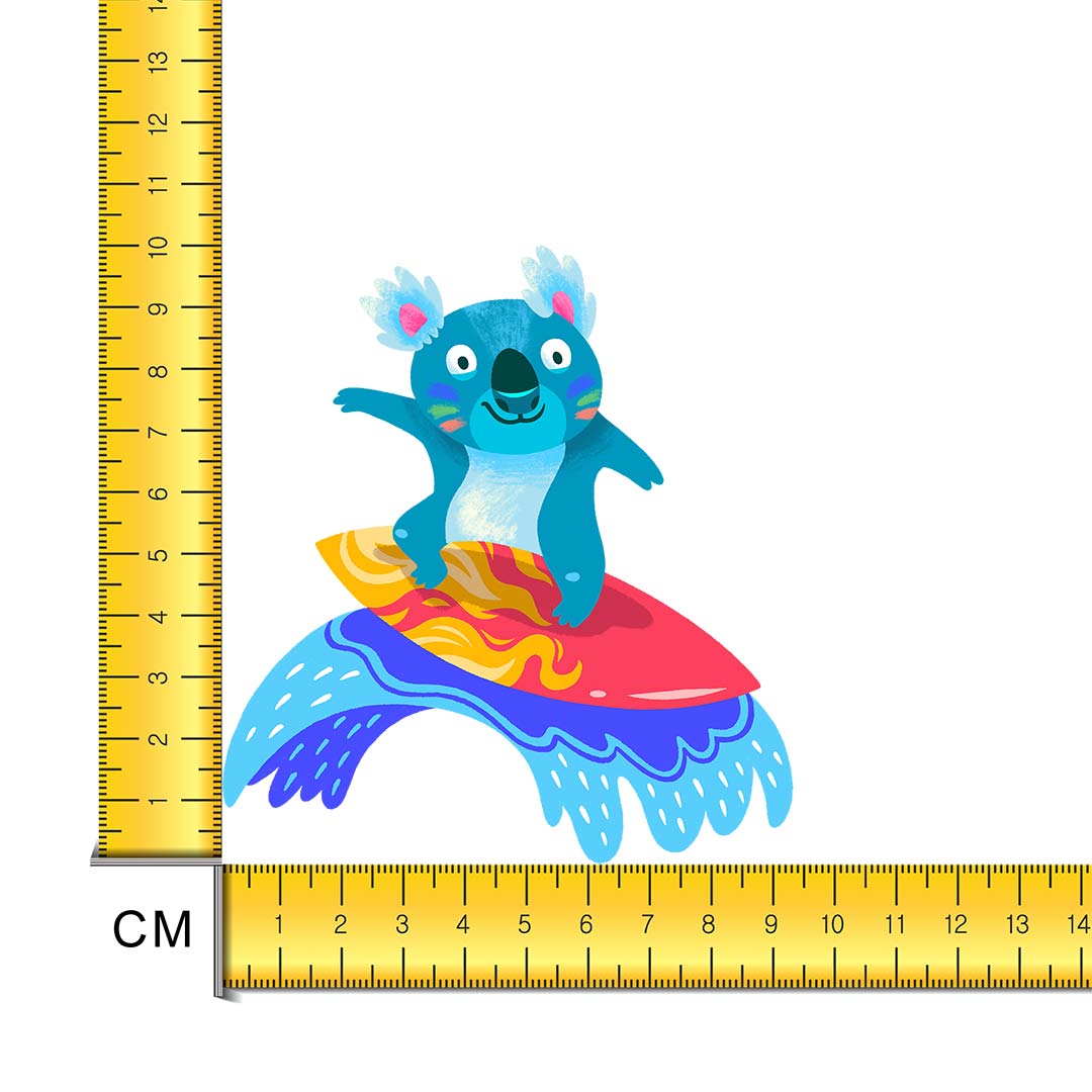 Surfing Koala 1 Iron on Fabric Heat Transfer DTF-229
