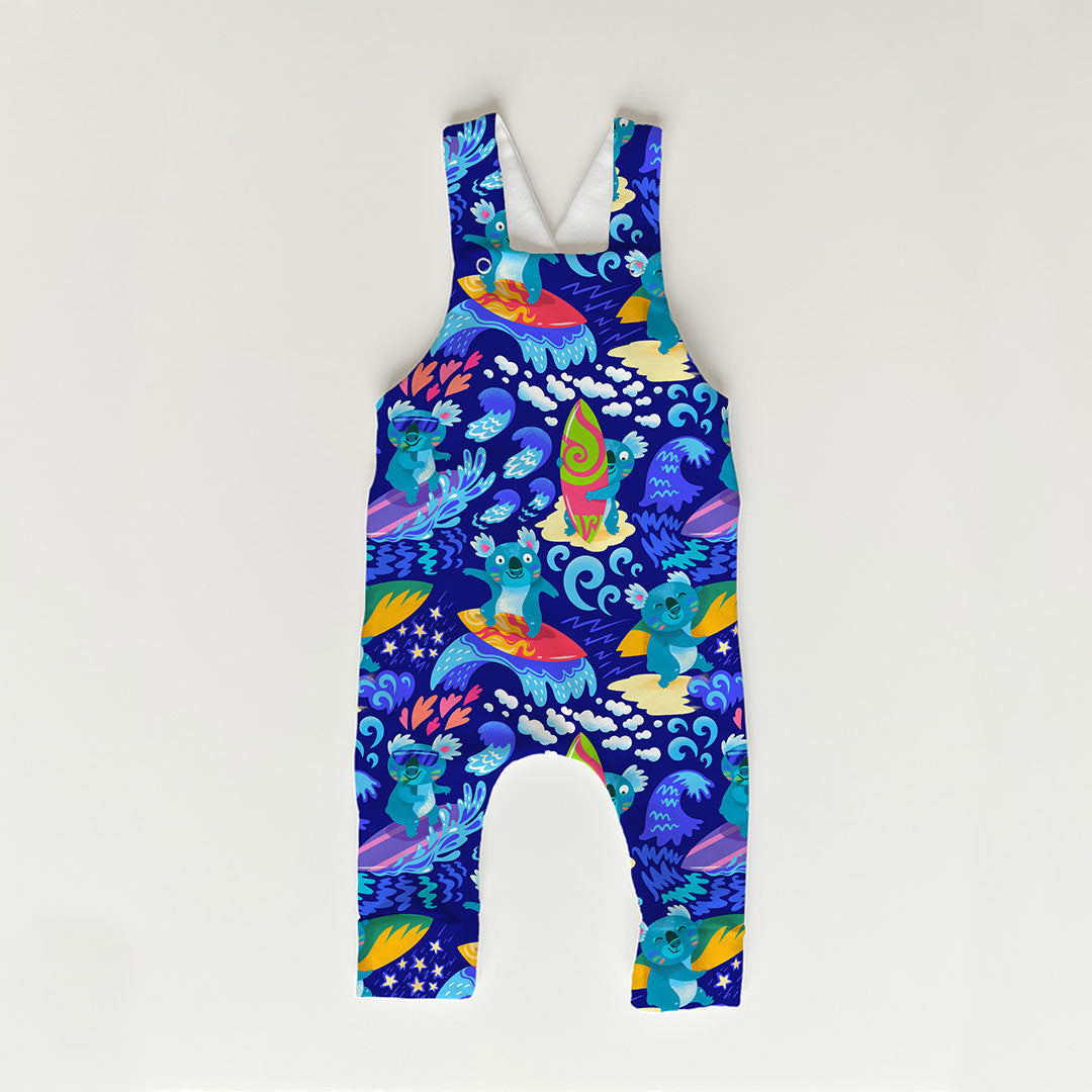 Surfing Koalas Navy Fabric