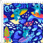 Surfing Koalas Navy Fabric