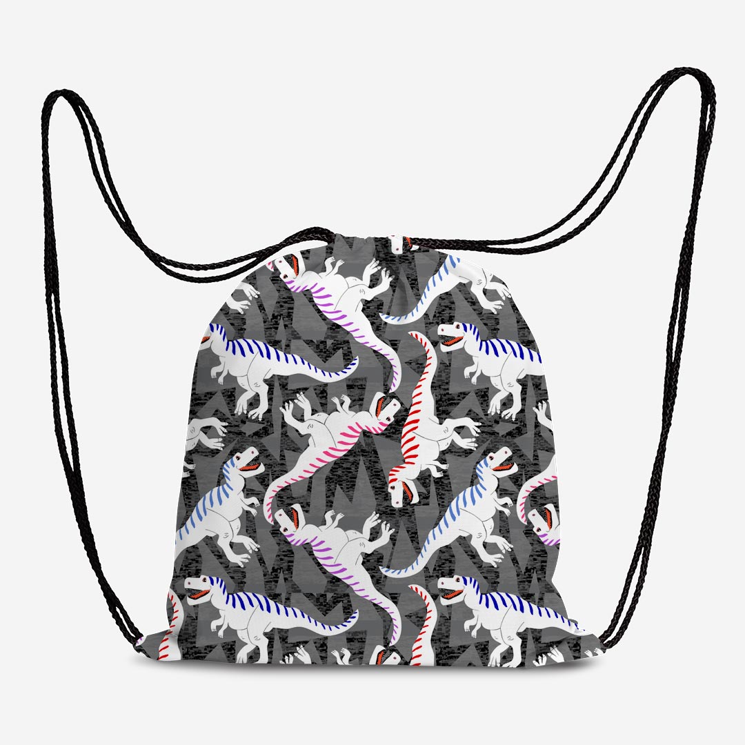 T-Rex Glitch Black Fabric