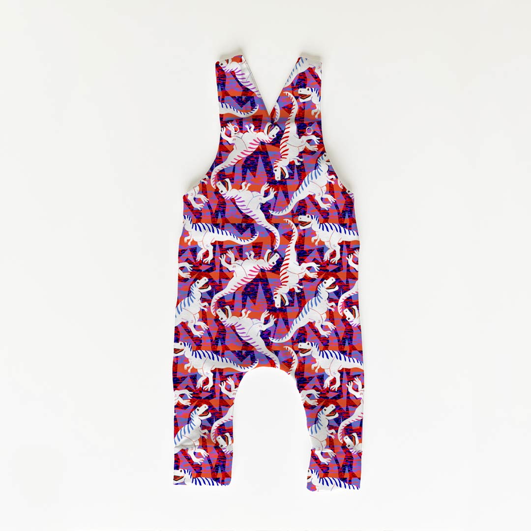 T-Rex Sunset Glitch Fabric