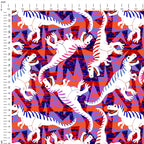 T-Rex Sunset Glitch Fabric