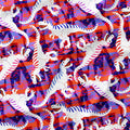 T-Rex Sunset Glitch Fabric