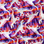 T-Rex Sunset Glitch Fabric