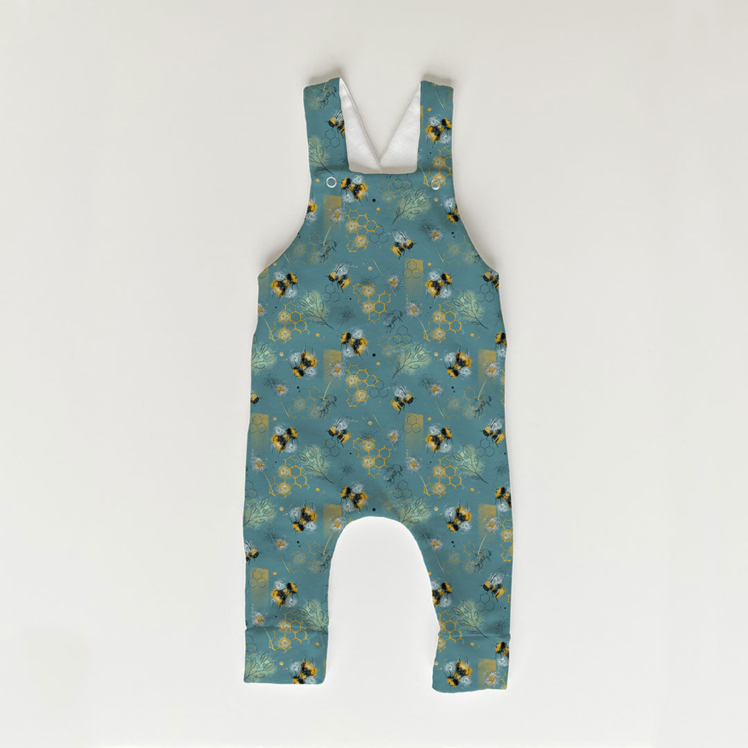 Teal Bees Fabric