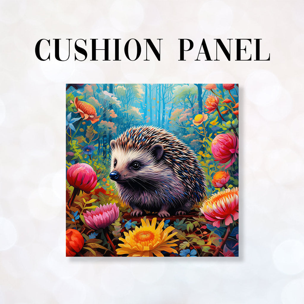 CUSHION Fabric Panel Woodland Floral Hedgehog CP-1