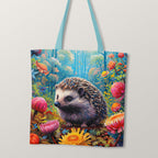 TOTE Woodland Floral Hedgehog TP-1 Fabric Bag Panel