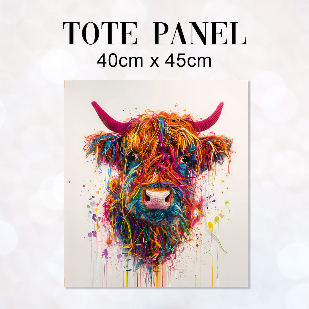 TOTE Panel Wool Art Cow TP-1040