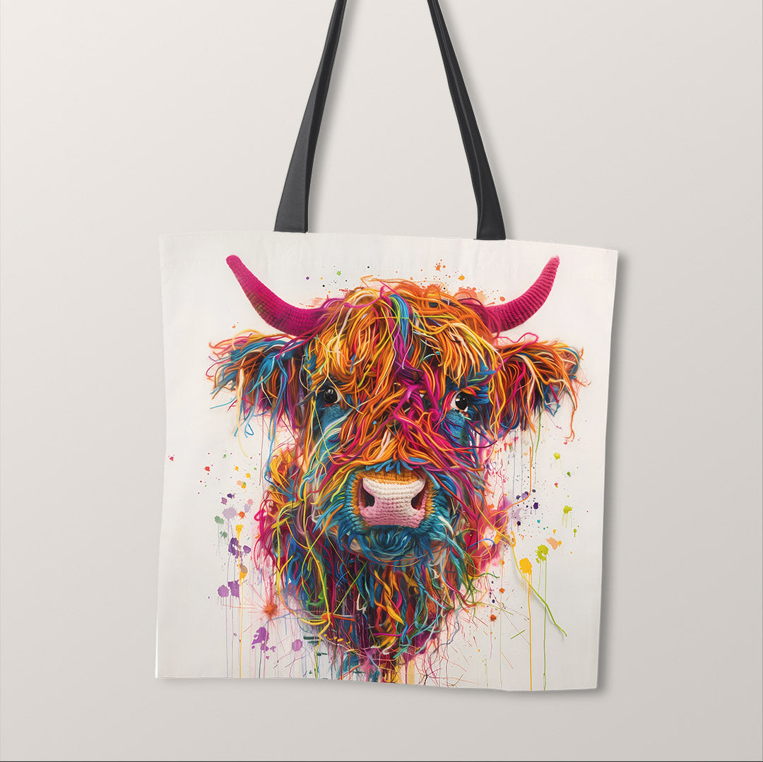 TOTE Panel Wool Art Cow TP-1040