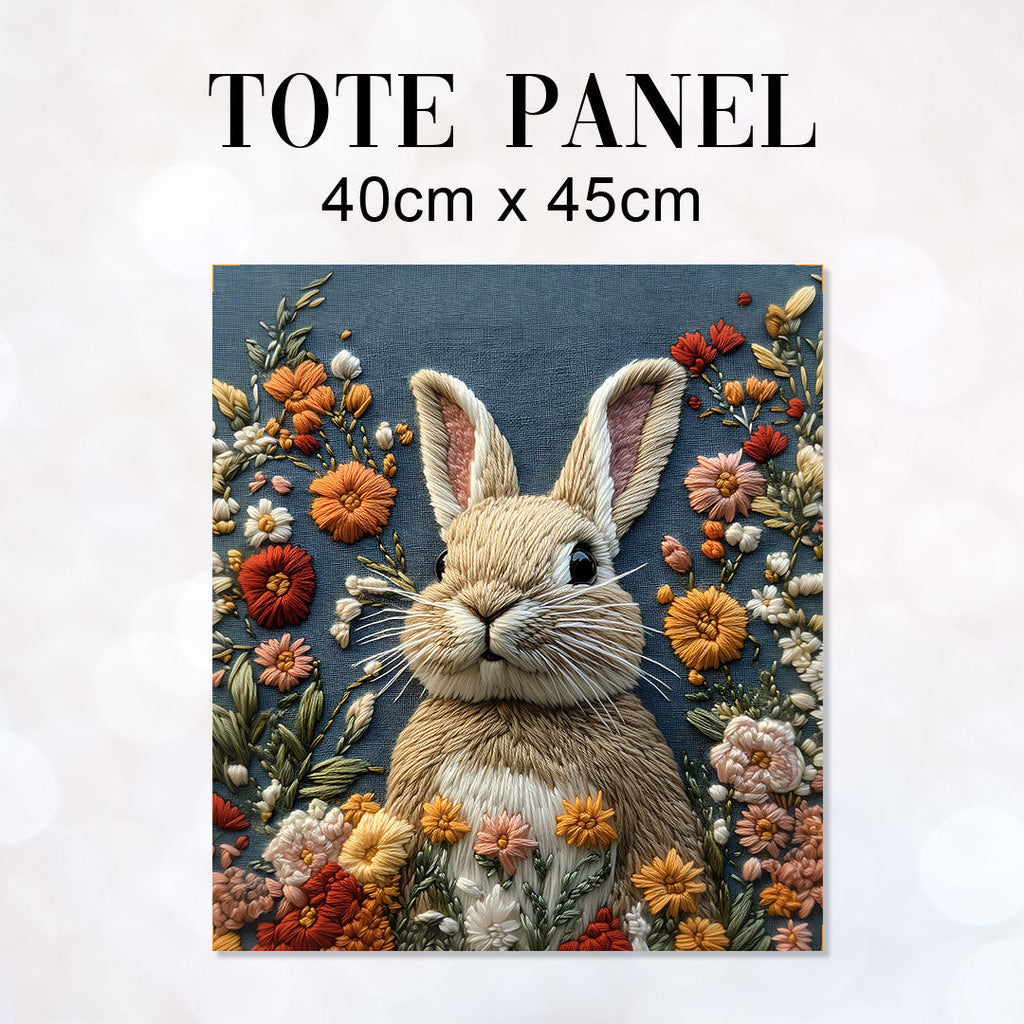 TOTE Panel Floral Bunny TP-1043