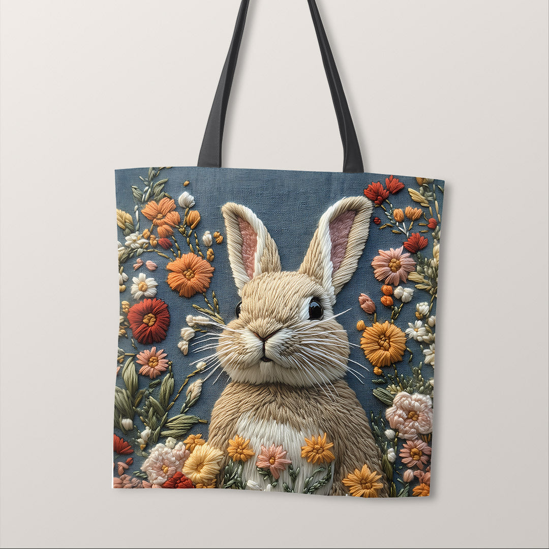 TOTE Panel Floral Bunny TP-1043