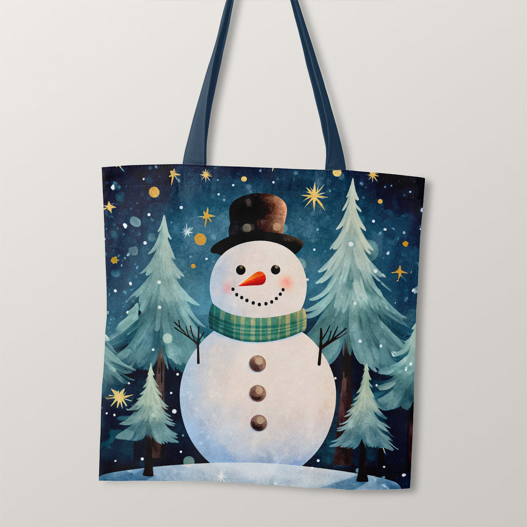 TOTE Night Sky Snowman TP-106 Fabric Bag Panel