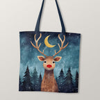 TOTE Night Sky Reindeer TP-108 Fabric Bag Panel