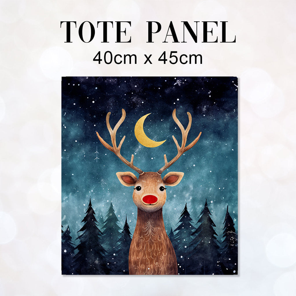 TOTE Night Sky Reindeer TP-108 Fabric Bag Panel