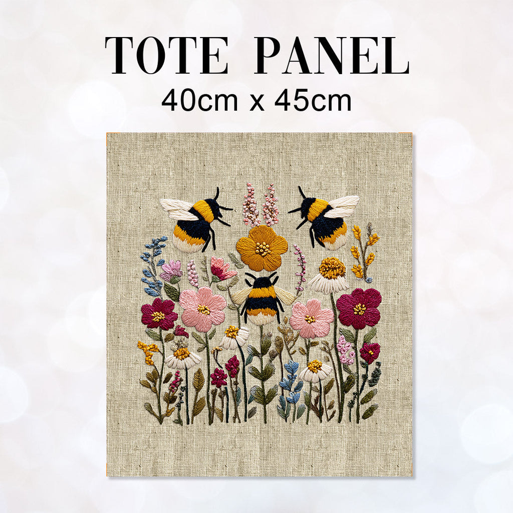TOTE Panel Bees on Linen 1 TP-1162