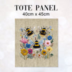 TOTE Panel Bees on Linen 2 TP-1164
