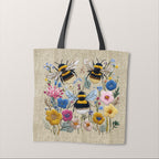 TOTE Panel Bees on Linen 2 TP-1164