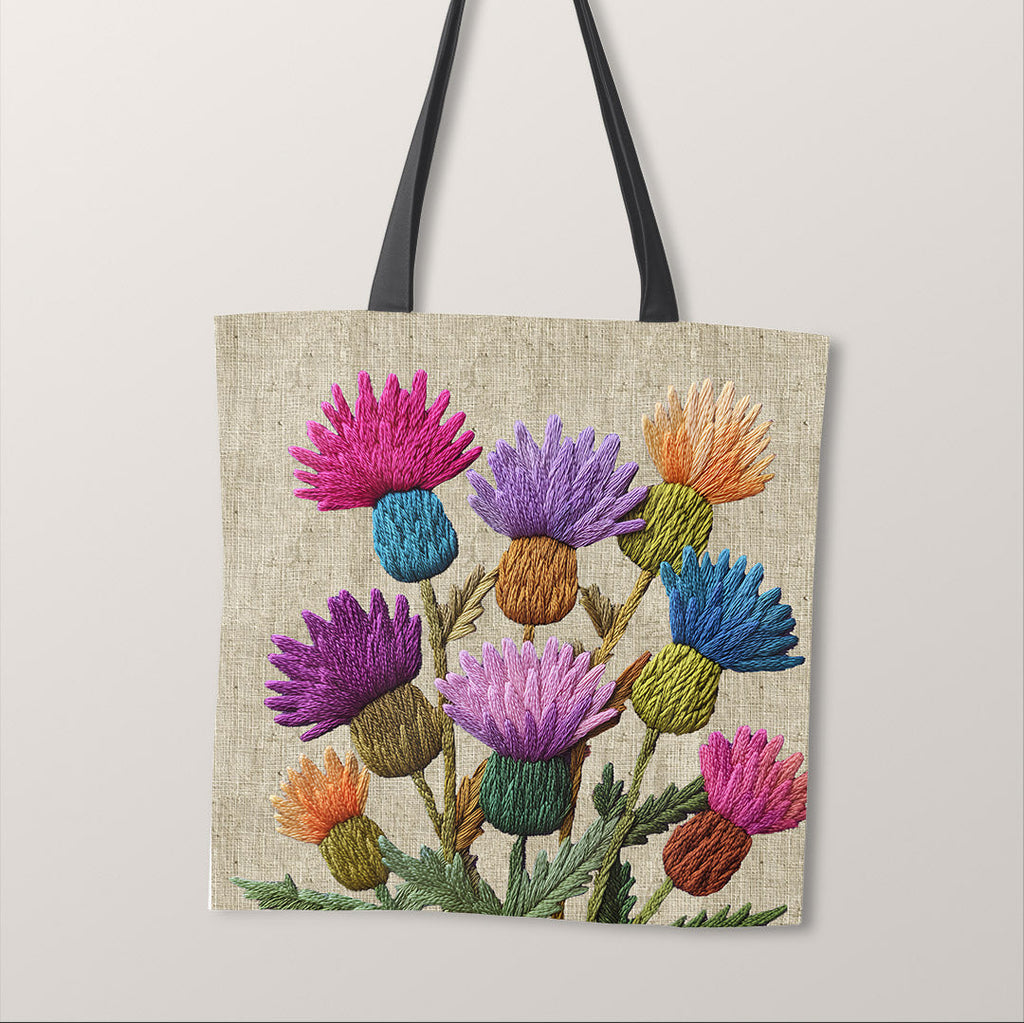 TOTE Panel Stitched Thistles TP-1177