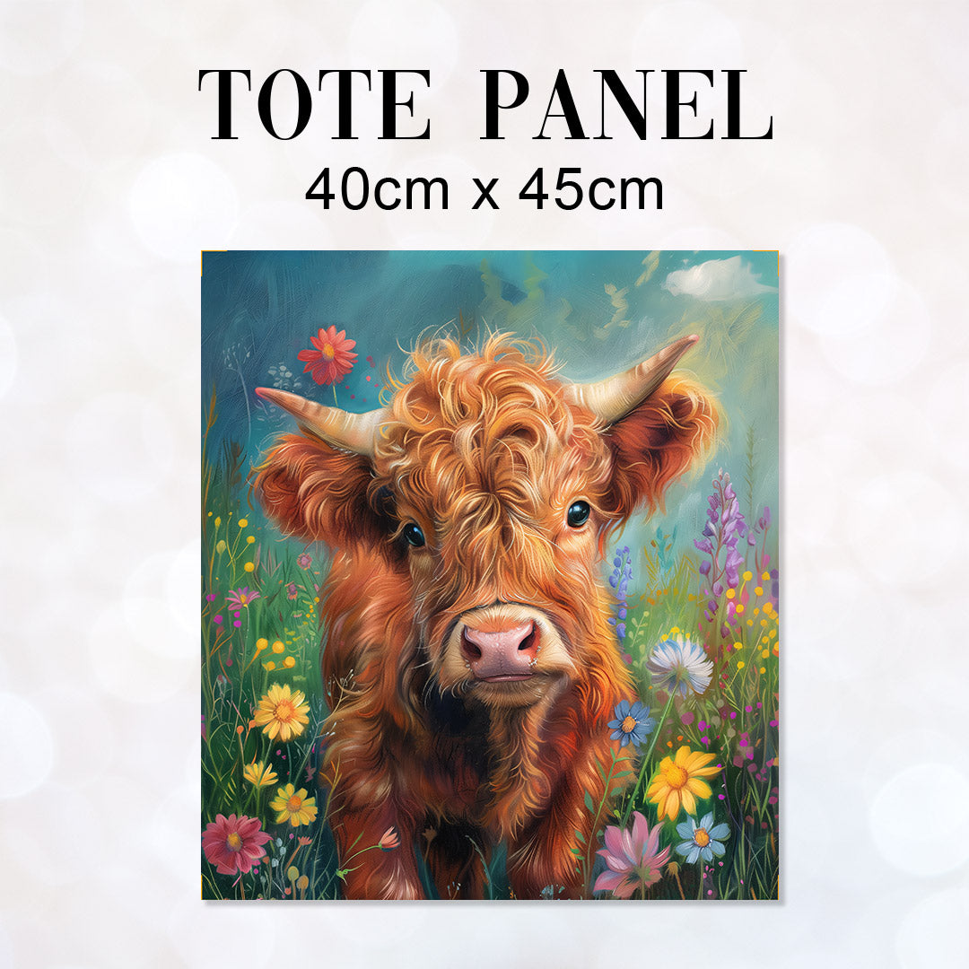 TOTE Panel Meadow Highland Cow TP-1152