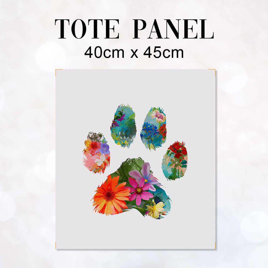 TOTE Panel Floral Paw Print 1 TP-1149