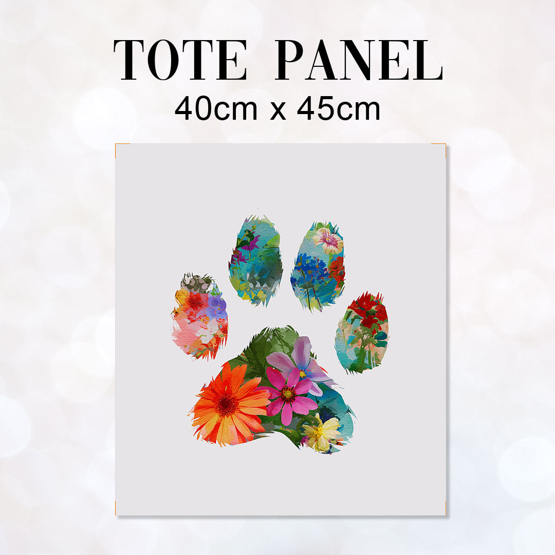 TOTE Panel Floral Paw Print 1 TP-1149