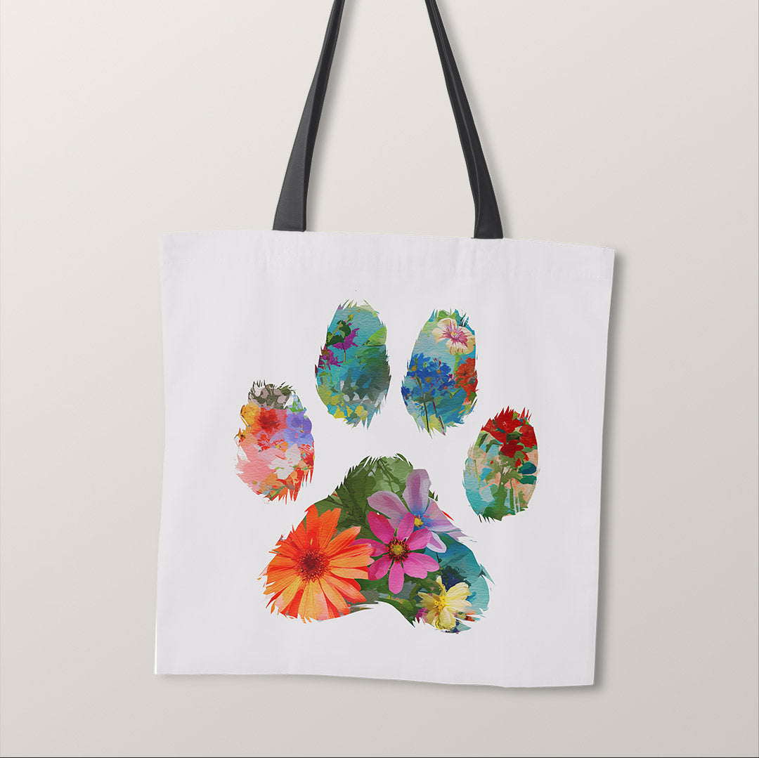 TOTE Panel Floral Paw Print 1 TP-1149