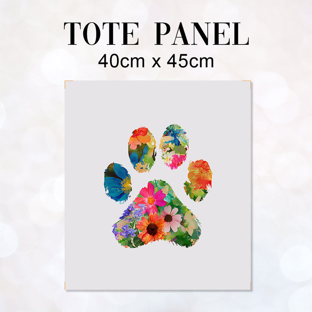 TOTE Panel Floral Paw Print 2 TP-1151