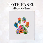 TOTE Panel Floral Paw Print 2 TP-1151