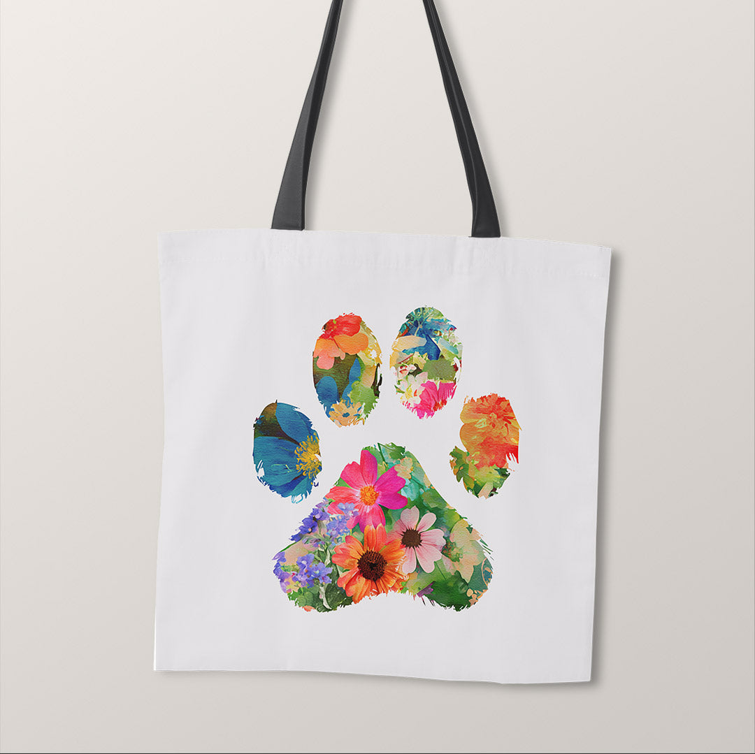 TOTE Panel Floral Paw Print 2 TP-1151