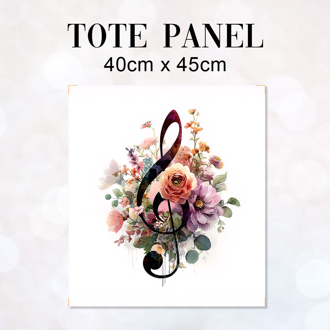 Music Notes Panel Floral Music Note fabric panel for sewing bags – Custom Fabrics