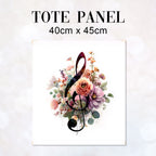 TOTE Panel Floral Music Note TP-1104