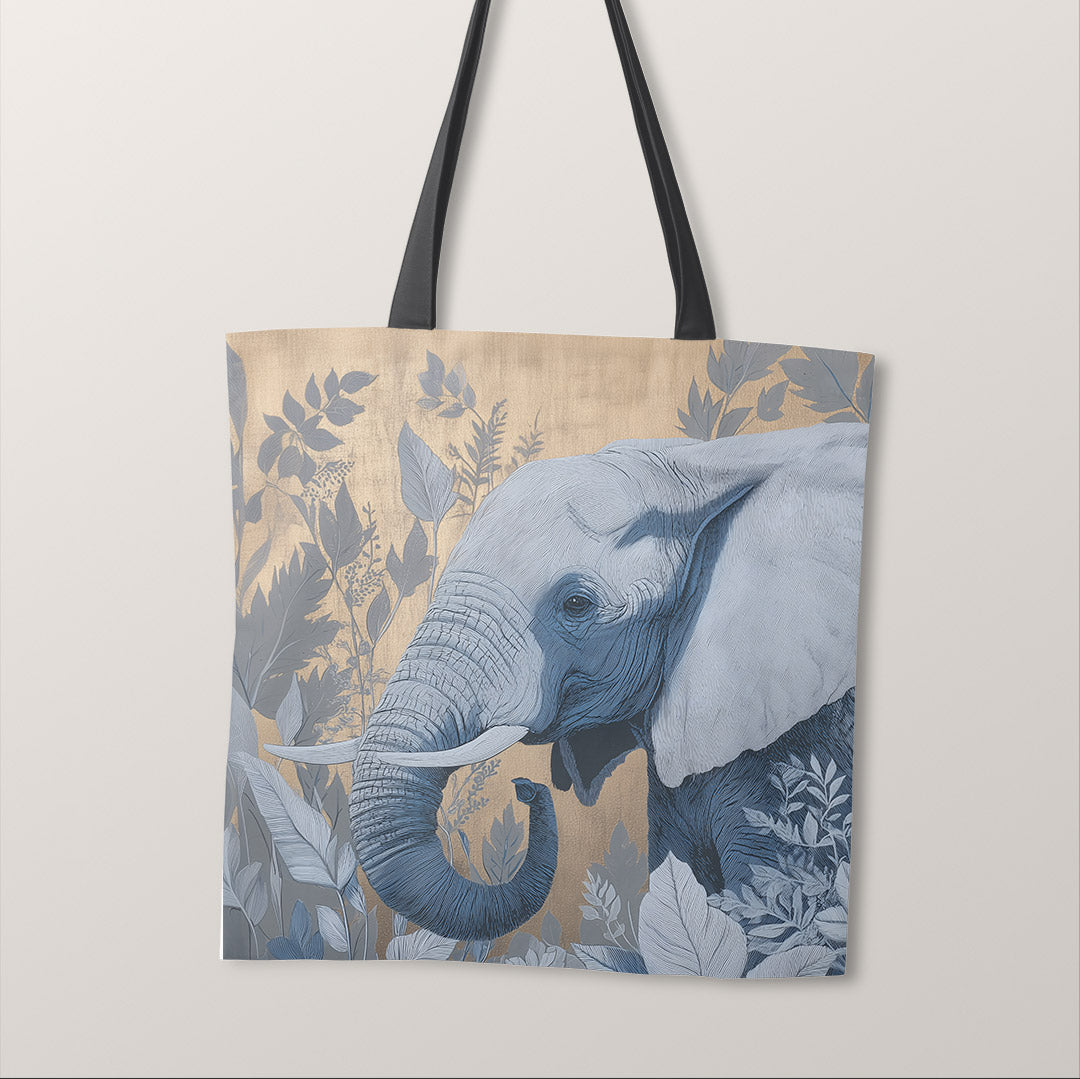 TOTE Panel Blue and Gold Elephant TP-1110