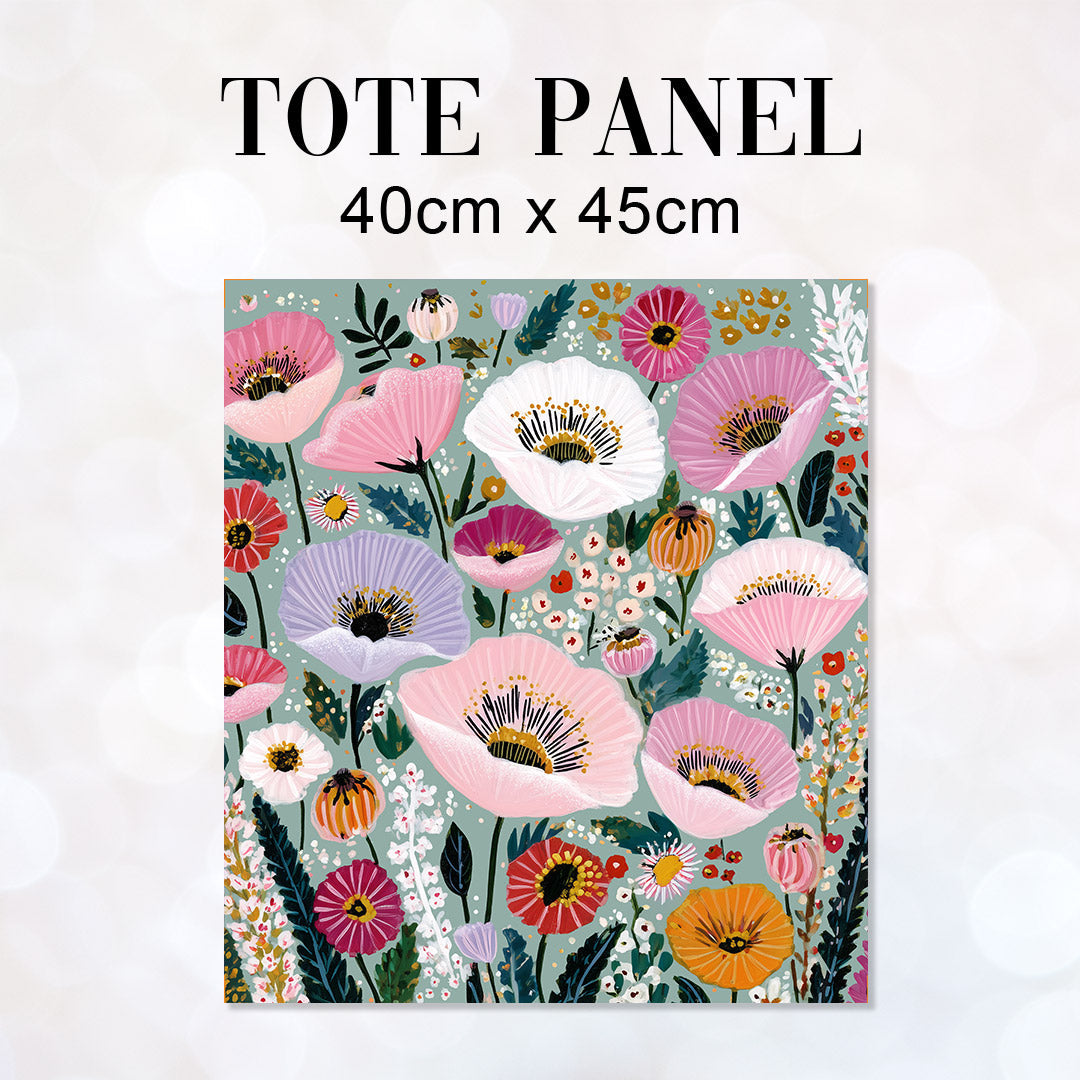 TOTE Panel Spring Floral Mint TP-1130