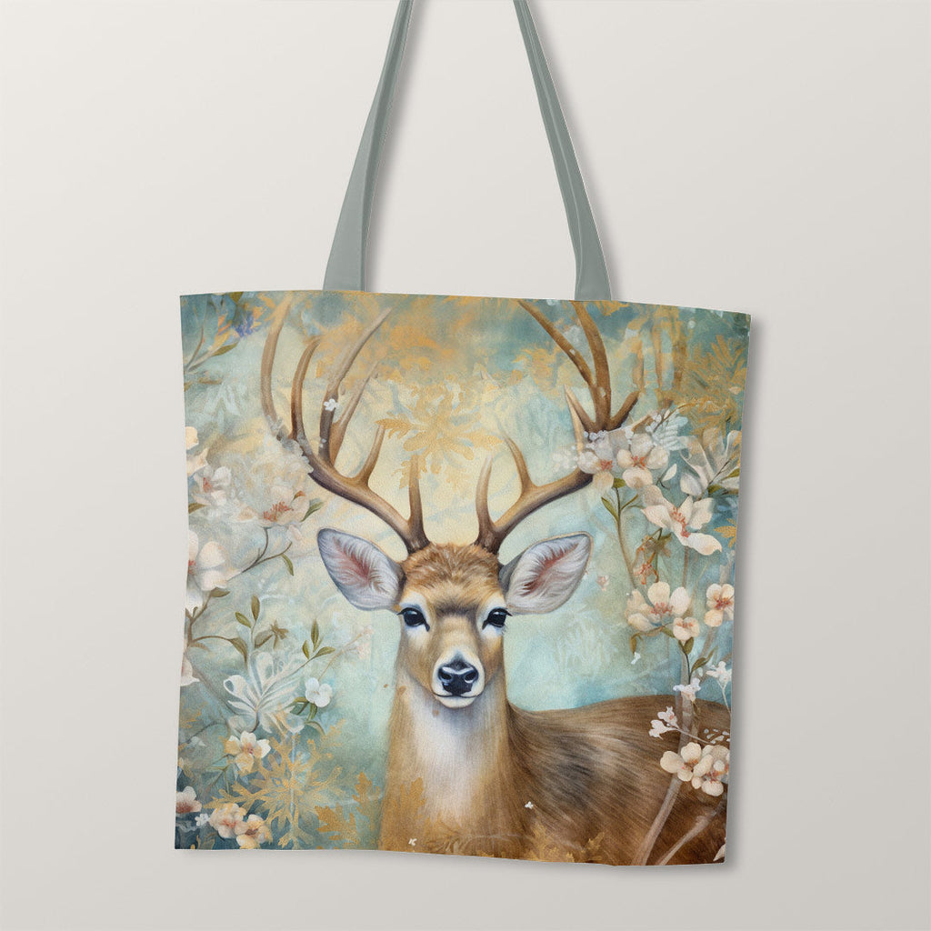 TOTE Deer Flowers TP-115 Fabric Bag Panel