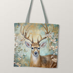 TOTE Deer Flowers TP-115 Fabric Bag Panel