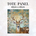 TOTE Deer Flowers TP-115 Fabric Bag Panel