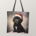 TOTE Cockapoo Santa Hat TP-116 Fabric Bag Panel