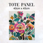 TOTE Fabric Bag Panel Quilted Flowers TP-1179
