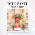TOTE Red Christmas Door TP-118 Fabric Bag Panel