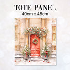 TOTE Red Christmas Door TP-118 Fabric Bag Panel